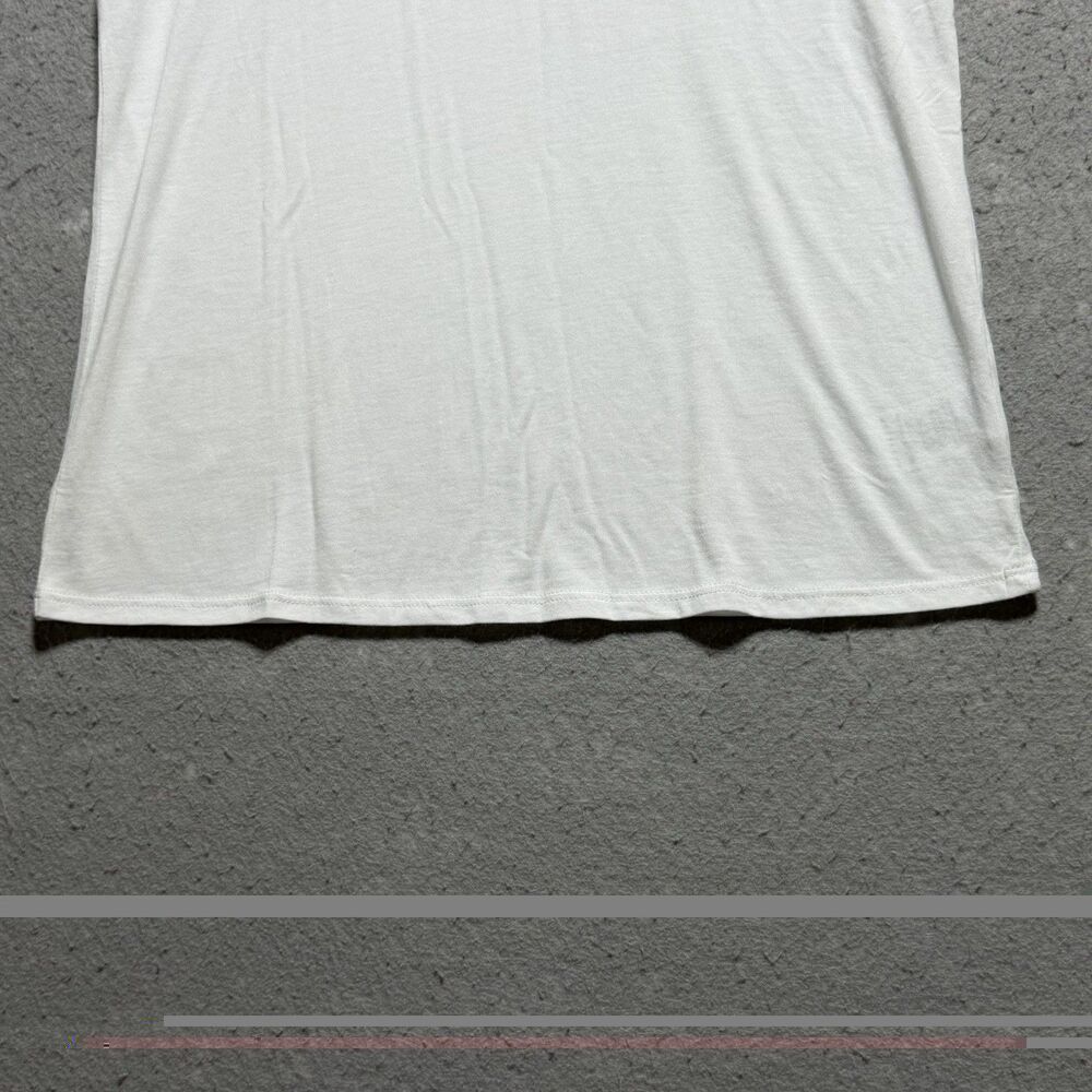 Mott and Bow T Shirt Womens Size M White Pima Cotton V Neck Short Sleeve Basic - Picture 4 of 10